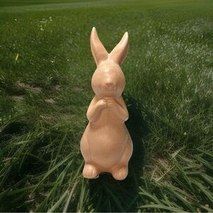 Ceramic Plaster Rabbit- Bunny 9.25” Figurine Home/Garden Decor Collectible. Pale